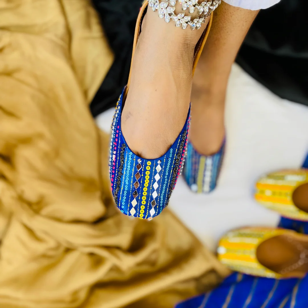 Tarang Jutti (Blue) | Casual designer jutti | Blue jutti