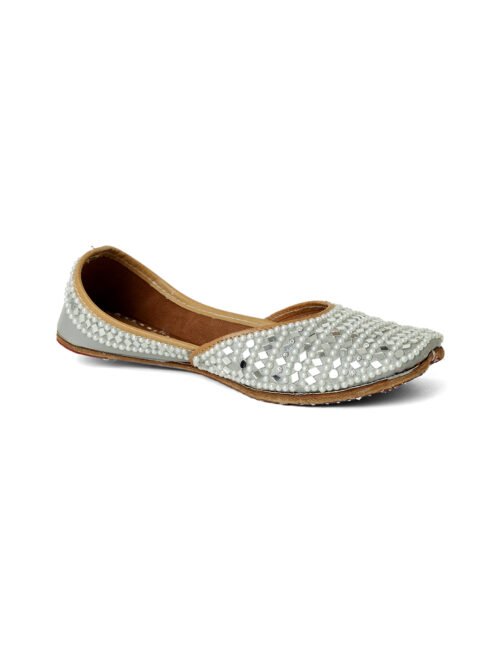 Nazara Grey mirror embellished jutti for women - Image 2