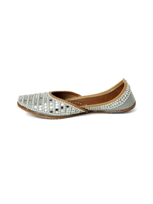 Nazara Grey mirror embellished jutti for women - Image 3