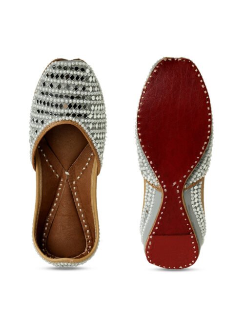 Nazara Grey mirror embellished jutti for women - Image 5