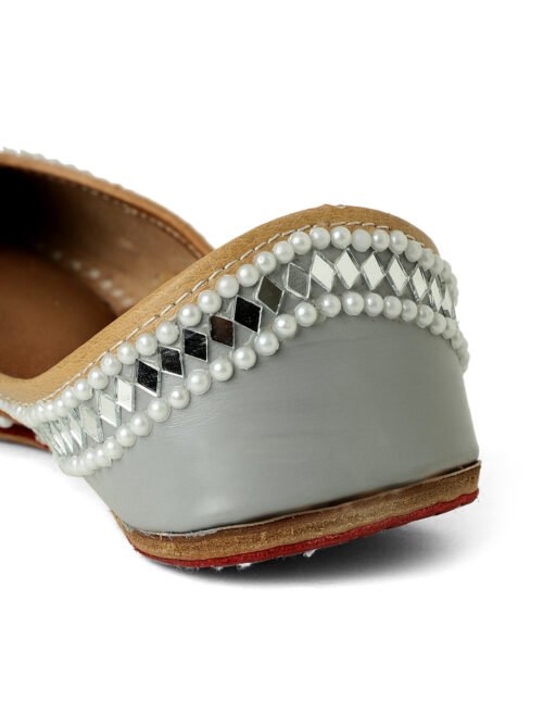 Nazara Grey mirror embellished jutti for women - Image 7