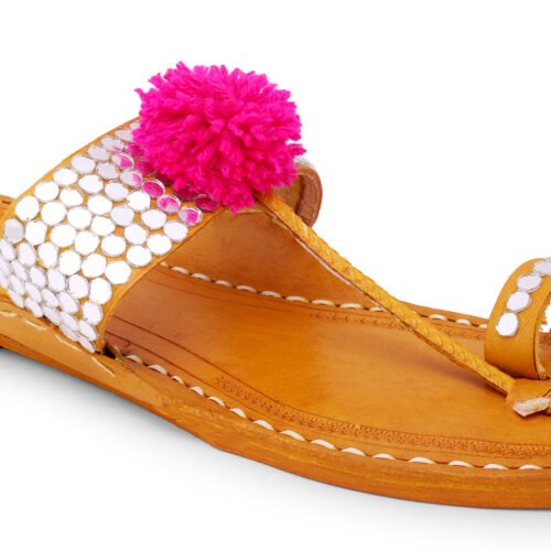 Mirror with Pompom Kolhapuri x Mirror Embellishment - Image 6