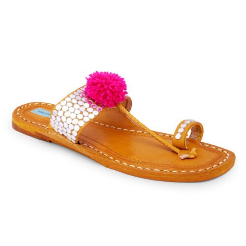 Mirror with Pompom Kolhapuri x Mirror Embellishment - Image 3