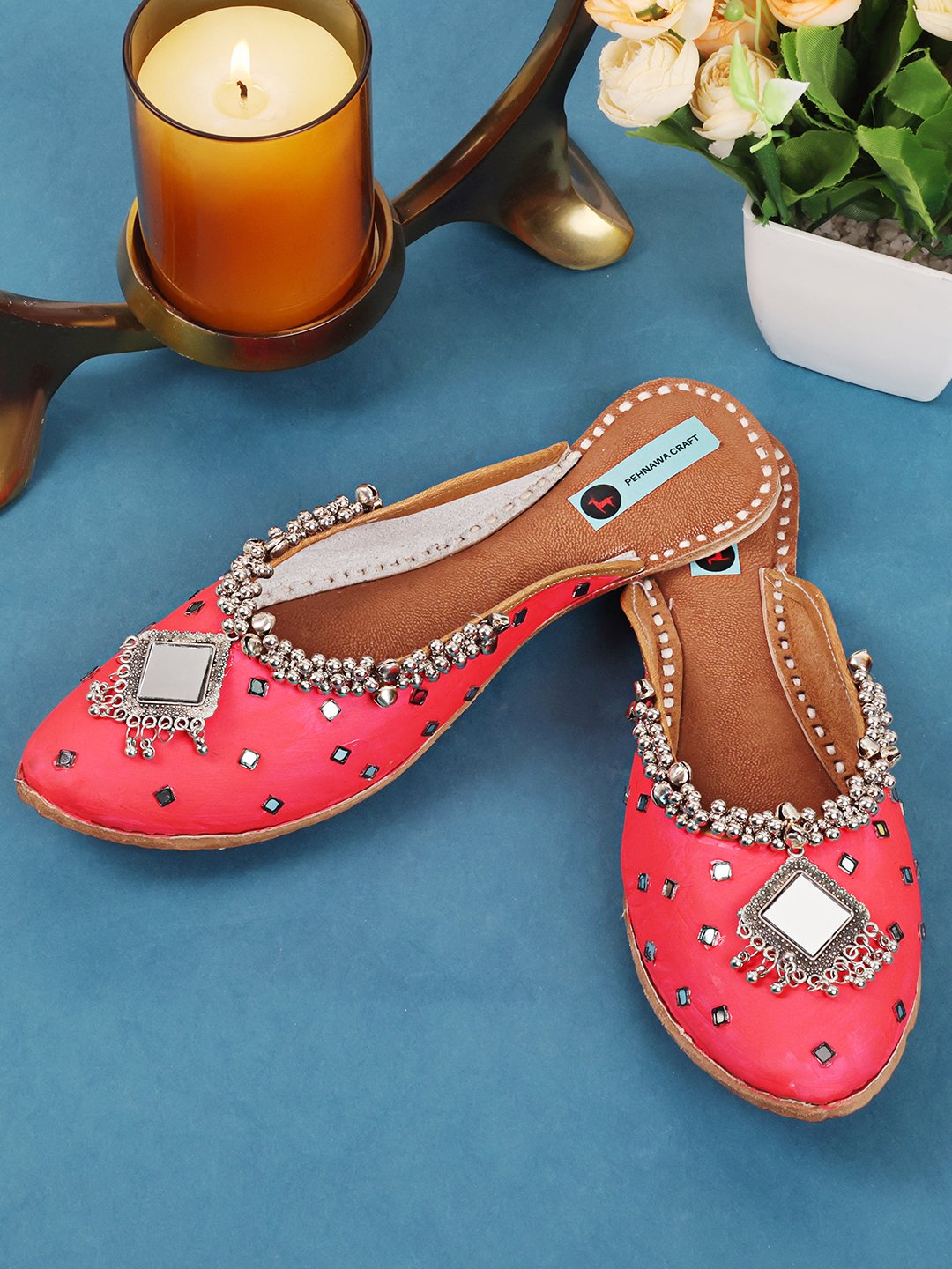 Albeli Red mule Jutti | Red jutti for women