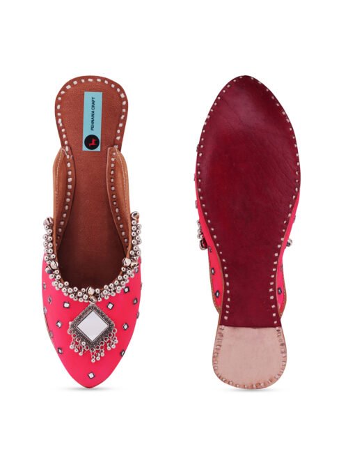 Albeli Red mule Jutti | Red jutti for women - Image 7