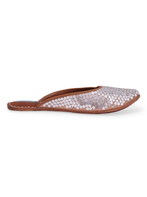 Diva Mirror Jutti (Pointed & Back Open) | Mirror Mule for women - Image 3