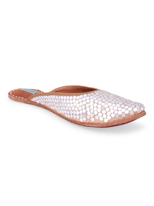Diva Mirror Jutti (Pointed & Back Open) | Mirror Mule for women - Image 4