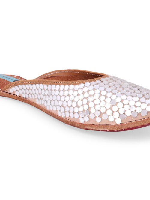 Diva Mirror Jutti (Pointed & Back Open) | Mirror Mule for women - Image 6