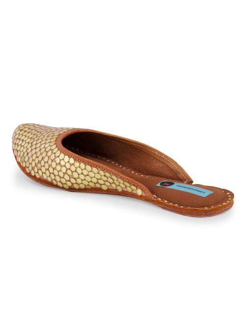 Diva Golden Mirror Mule | Half open gold jutti - Image 5