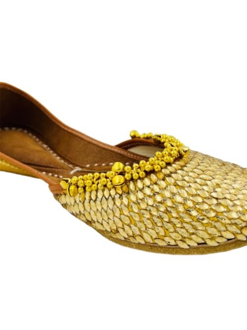 Golden Shunshine ghungaro jutti for women | gold ghunagaroo mojari - Image 3