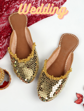 Wedding Collection : Mirror Drop Mule for Women | PehnawaCraft Mules