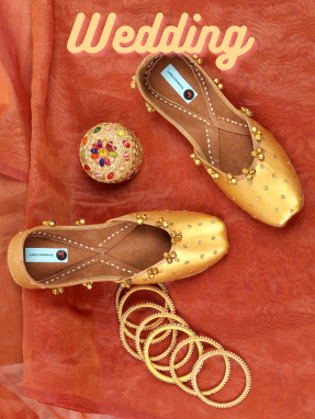 Wedding Collection : Golden Ghungroo Jutti for Women | Punjabi Jutti